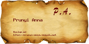 Prunyi Anna névjegykártya
